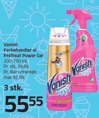 Fleggaard Vanish forbehandler el. pretreat power gel - 3 stk. tilbud