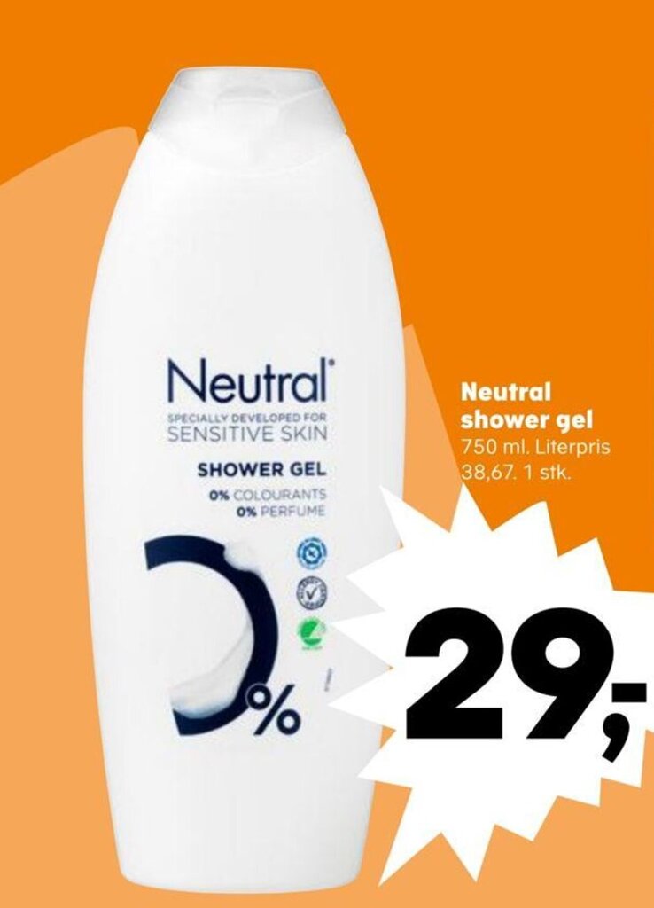 Neutral shower gel 750 ml. tilbud hos SuperBrugsen