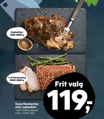 SuperBrugsen Coop flæskesteg eller nakkefilet tilbud