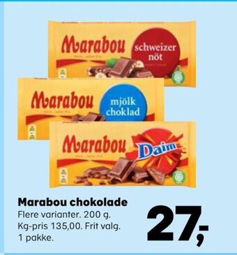 SuperBrugsen Marabou chokolade Flere varianter. 200 g tilbud