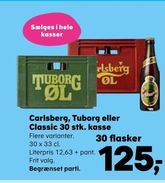 SuperBrugsen Carlsberg, Tuborg eller Classic 30 stk. kasse tilbud