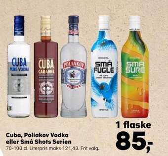SuperBrugsen Cuba, Poliakov Vodka eller Små Shots Serien tilbud