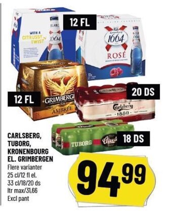 Løvbjerg CARLSBERG, TUBORG, KRONENBOURG EL. GRIMBERGEN tilbud