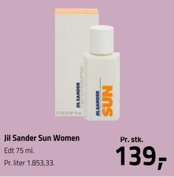 Fleggaard Jil Sander Sun Women Edt 75 ml. tilbud