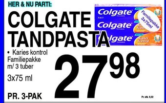 ABC Lavpris COLGATE TANDPASTA tilbud