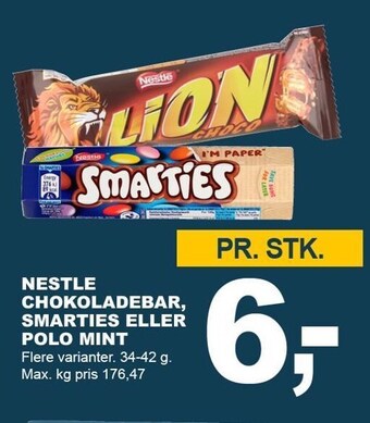 Let-Køb Nestle chokoladebar, smarties eller polo mint tilbud