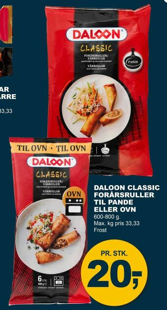 Let-Køb Daloon classic forårsruller til pande eller ovn tilbud