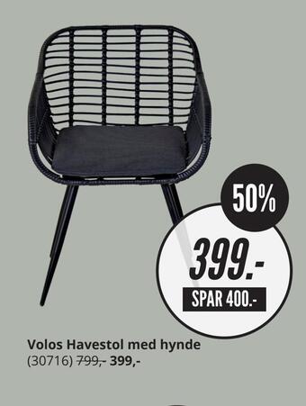 My Home Volos havestol med hynde tilbud