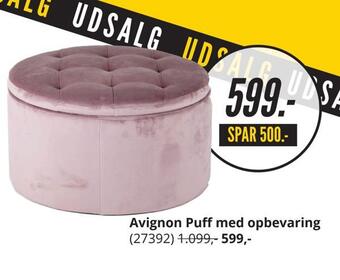 My Home Avignon puff med opbevaring tilbud