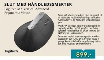 CBC Logitech mx vertical advanced ergonomic mouse tilbud