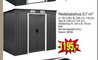 Harald Nyborg Redskabshus 2,7 m2 tilbud