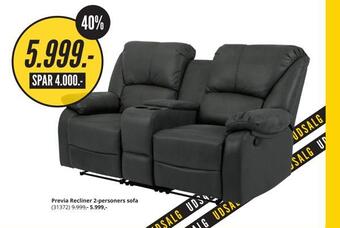 My Home Previa recliner 2-personers sofa tilbud