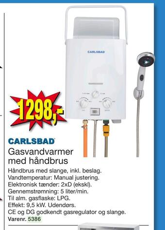 Harald Nyborg Gasvandvarmer med håndbrus tilbud