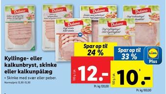 Lidl Kyllinge- eller kalkunbryst, skinke eller kalkunpålæg tilbud