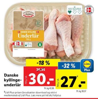 Lidl Danske kyllinge underlår tilbud