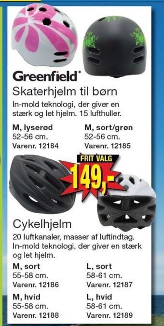 Harald Nyborg Greenfield skaterhjelm tilbud