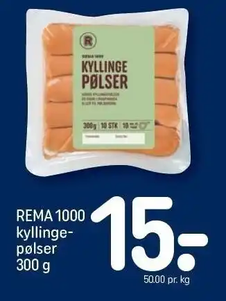 REMA 1000 Rema 1000 kyllingepølser tilbud