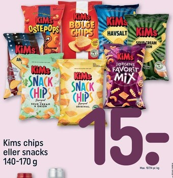 REMA 1000 Kims chips eller snacks tilbud