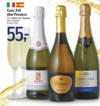 Føtex Cava, asti eller prosecco - 75 cl - italien eller spanien tilbud