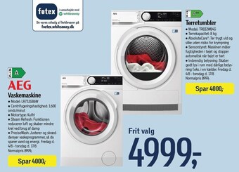 Føtex Vaskemaskine eller tørretumbler tilbud
