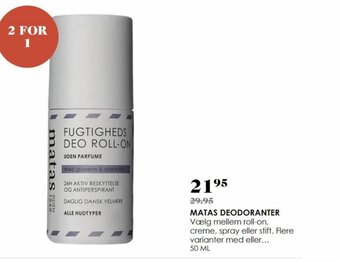 Matas MATAS DEODORANTER tilbud
