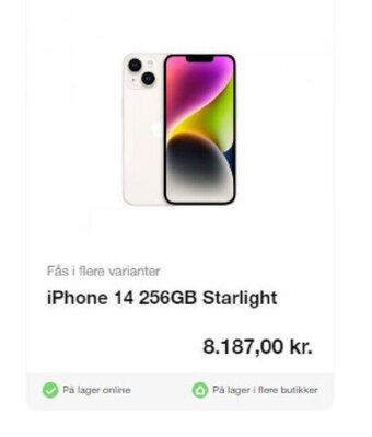 iPhone 14 256GB Starlight