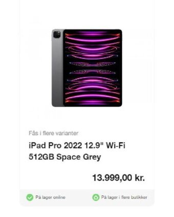 iPad Pro 2022 12.9" Wi-Fi 512GB Space Grey