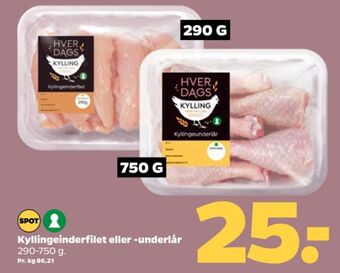 Netto Hverdags kyllingeinderfileter tilbud