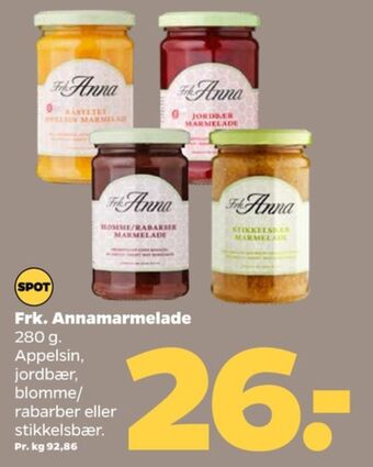 Netto Frk. anna råsyltet appelsinmarmelade tilbud