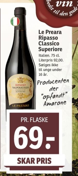 SPAR Ukendt italiensk rødvin tilbud