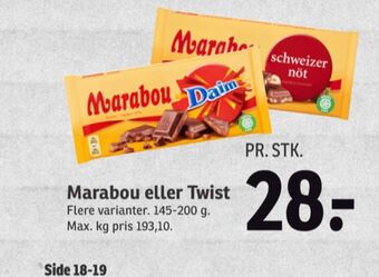 SPAR Twist dessertchokolade tilbud