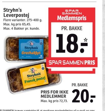 SPAR Fransk postej leverpostej tilbud