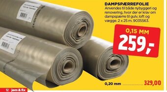 jem & fix DAMPSPÆRREFOLIE tilbud