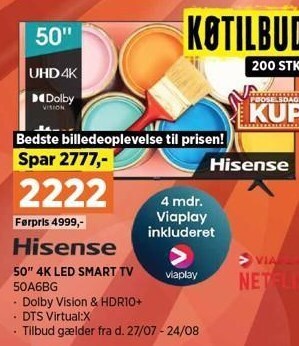 Power 50´´ 4k led smart tv tilbud