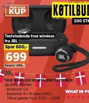 Power Jbl true wireless sports-øretelefoner tilbud