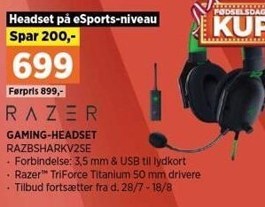 Power Razer gaming-headset tilbud