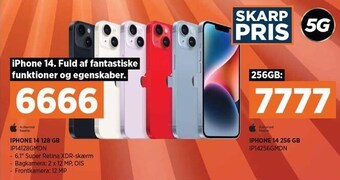 Power Iphone 14 128 gb eller 256 gb tilbud