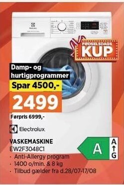Power Electrolux vaskemaskine tilbud