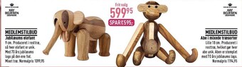 Imerco Jubilæums elefant & abe i mixede træsorter tilbud