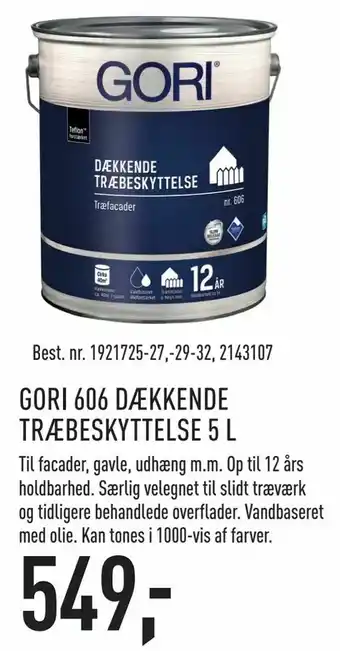 Johannes Fog Gori 606 dækkende træbeskyttelse 5 l tilbud