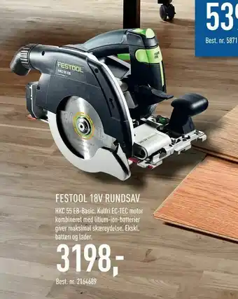 Johannes Fog Festool 18v rundsav tilbud
