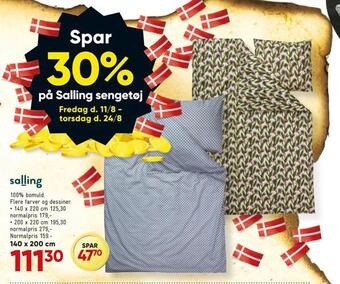 Bilka Spar 30% på salling sengetøj tilbud