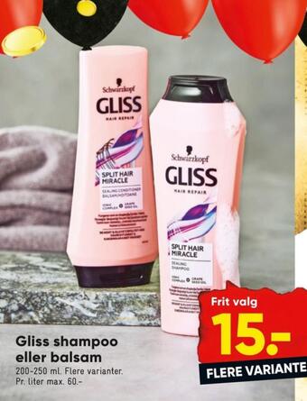 Bilka Gliss shampoo tilbud