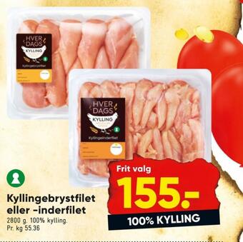 Bilka Hverdags kyllingebrystfilet tilbud