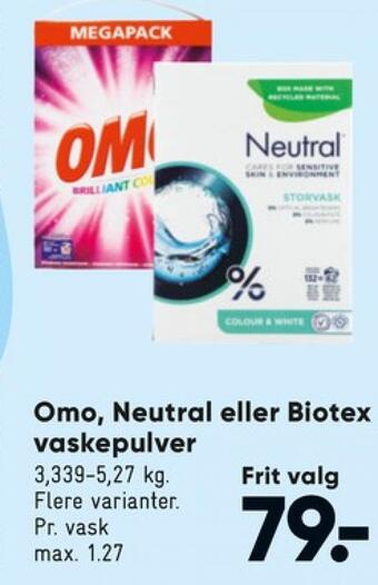 Bilka Biotex vaskepulver tilbud