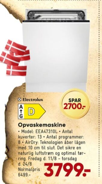 Bilka Electrolux opvaskemaskine tilbud