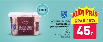 ALDI GOLDEN SEAFOOD Ekstra store grønlandske rejer tilbud
