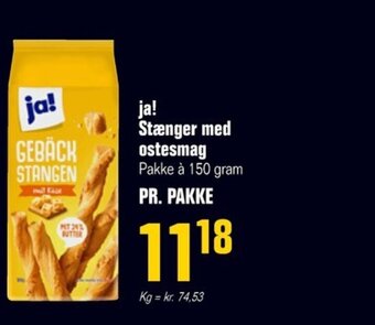 Poetzsch Padborg ja! Stænger med ostesmag Pakke à 150 gram tilbud