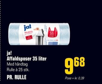 Poetzsch Padborg ja! Affaldsposer 35 liter Med håndtag Rulle à 25 stk. tilbud