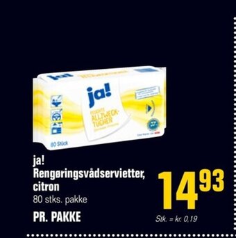 Poetzsch Padborg ja! Rengøringsvådservietter, citron 80 stks. pakke tilbud